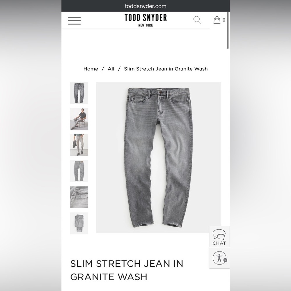 EUC-Todd Snyder Slim Stretch Jeans in Granite